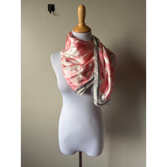 Carlisle 100% Silk Square Scarf 34x34 Pink Abstract Print Designer Accessory - Picture 10 of 13